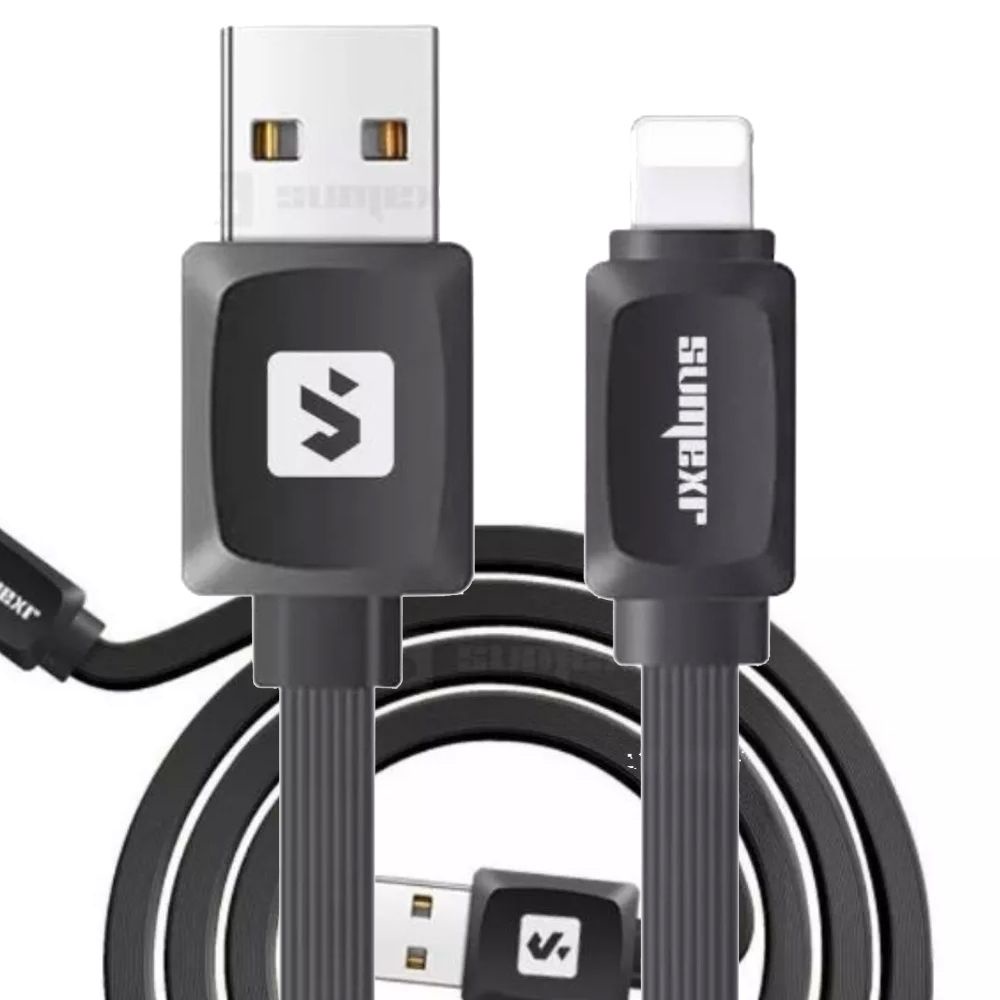 Cabo Usb iPhone iPad Carregador Lightning Resistente Flat St Favix Sumexr