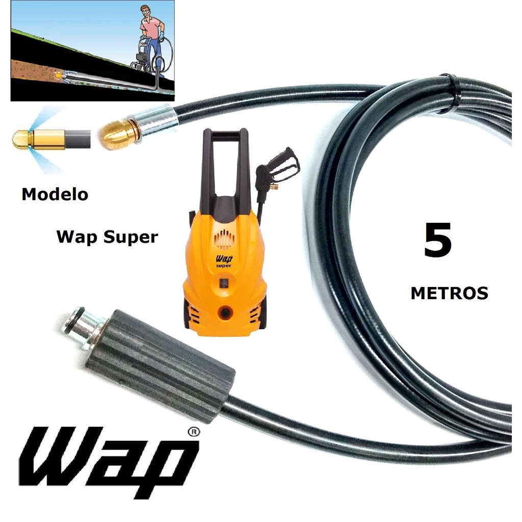 Mangueira desentupidora de tubulação WAP - 5 Metros - Wap SUPER