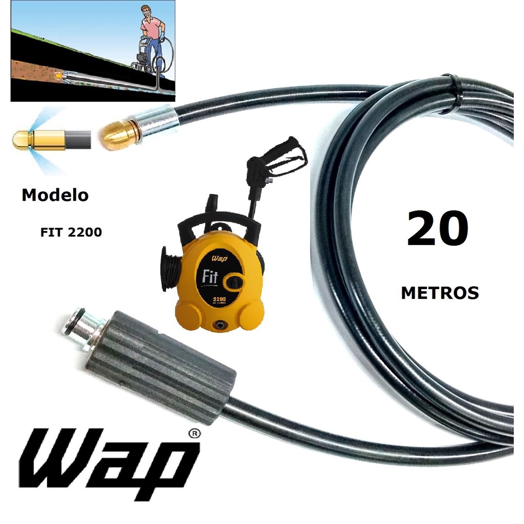 Mangueira desentupidora de tubulação WAP - 20 Metros - Wap FIT