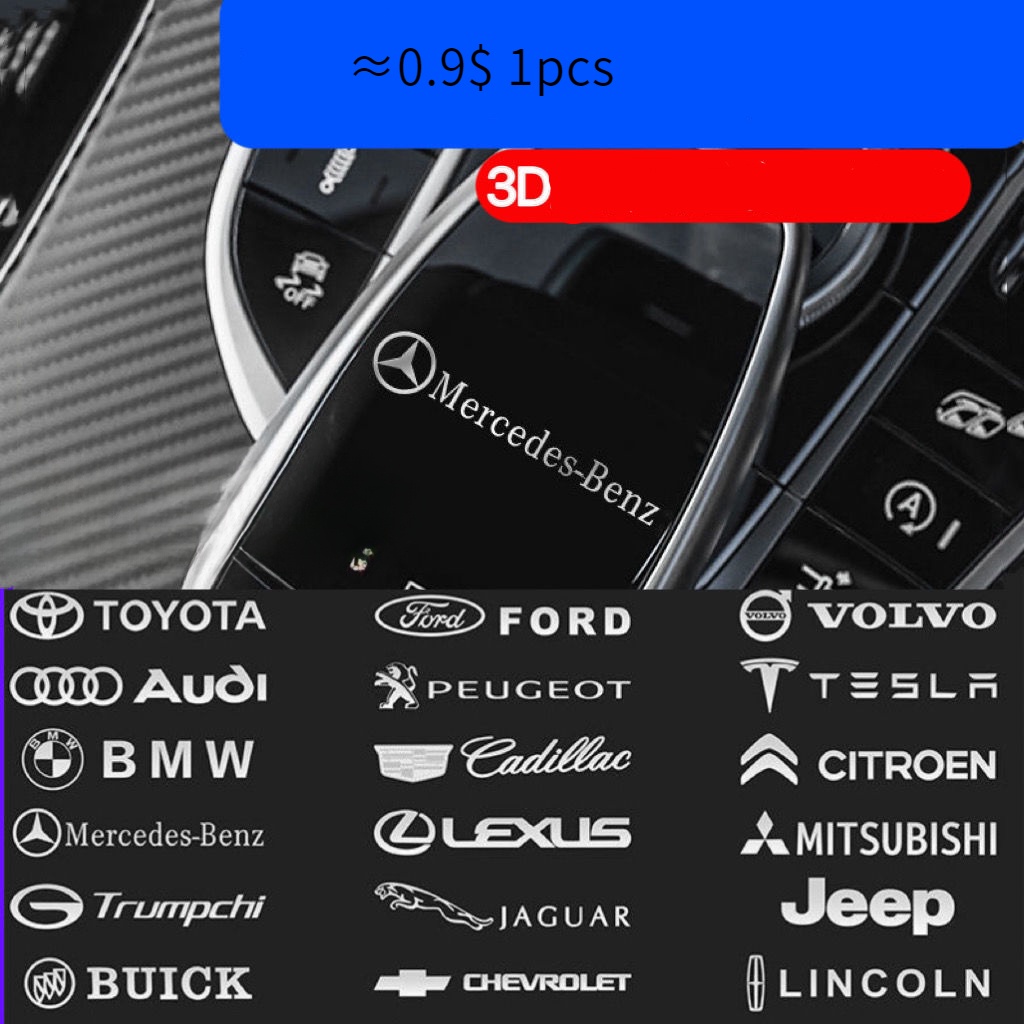 20 peças do logotipo da marca do carro adesivos de decoração de metal adesivos de nota de metal em Oferta na Shopee