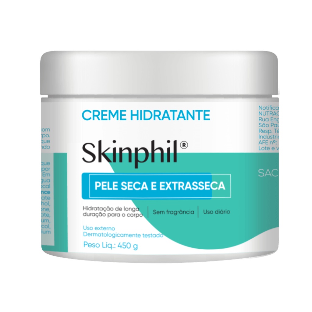 Creme Skinphil Hidratante Corporal Pele Seca 450g