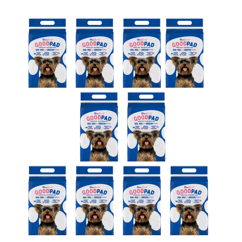 KIT 10 Pacotes Tapete Higiênico Good Pad Cães 60x60cm 500 Unidades Higienico Cachorros Tapetinho Xixi em Oferta na Shopee