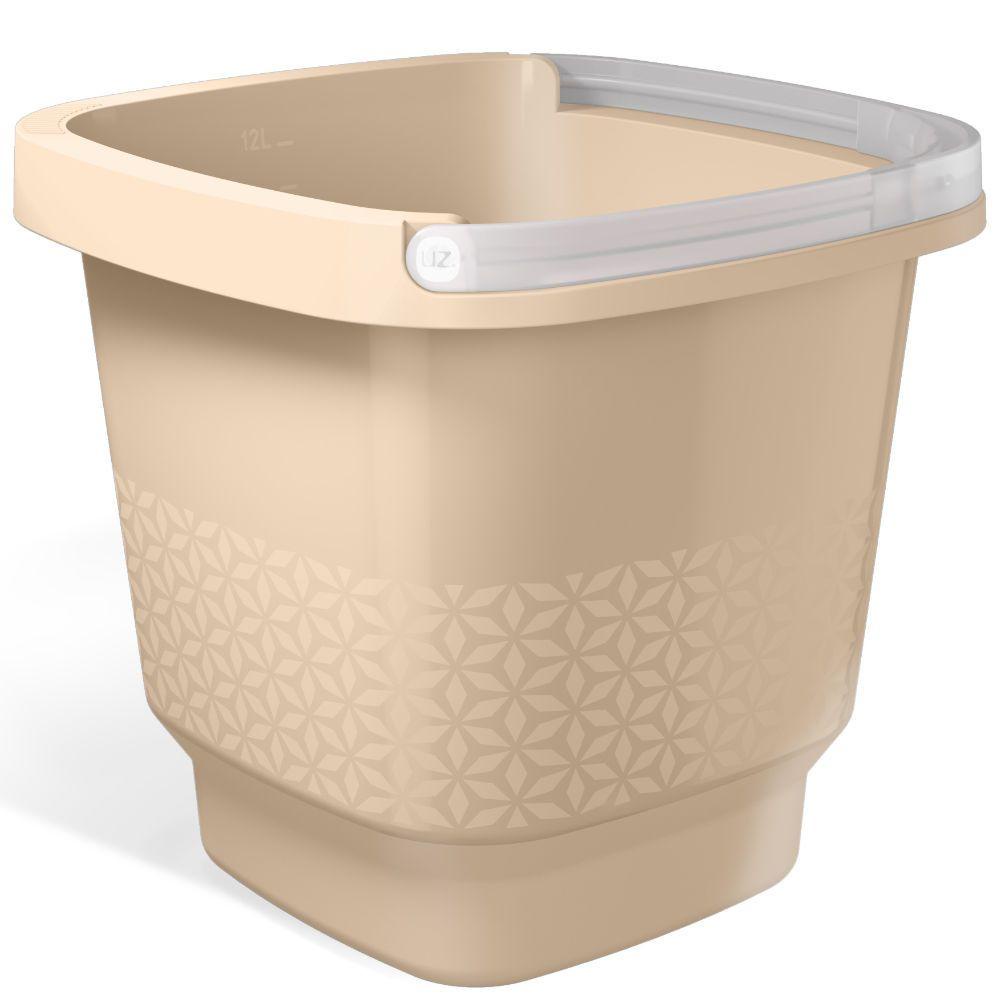 Balde de Plástico com Alça 12L UZ415-CAP UZ Cappuccino em Oferta na Shopee