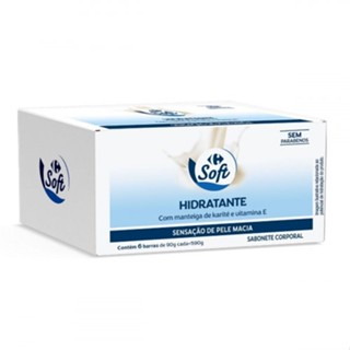 Sabonete em barra Carrefour Soft Hidrante com Manteiga de Karitê e Vitamina E com 6 unidades 90 g