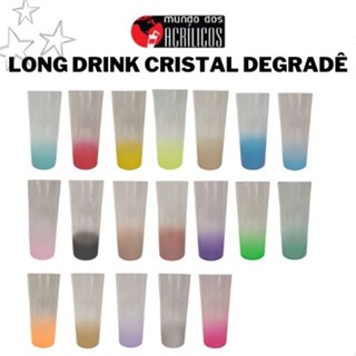 KIT 50 COPOS LONG DRINK 350ML CRISTAL DEGRADE
