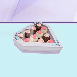 Caixa Coração para 11 doces- Amor Maior- Com visor- 10 Unid.