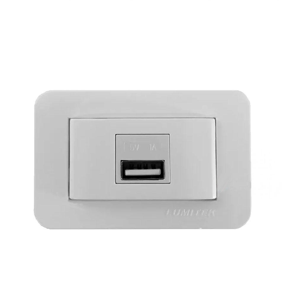 Tomada USB para Móveis Lumitek 5V 1A Bivolt Carregador de Celular e Dispositivos