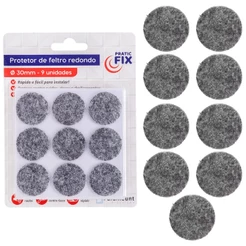 Protetor Feltro Adesivo Redondo 30mm 9 Unidades Proteção Preservação dos Moveis Piso Fixação Fita dupla-face Contra Impactos Pés de móveis Cadeiras