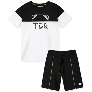 Conjunto Camiseta e Bermuda Moletom Infantil Menino Tigor