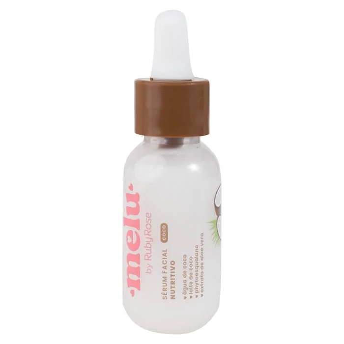 Sérum Facial Nutritivo de Coco Melu by Ruby Rose Antissinais Vegano com Água de coco e leite de coco