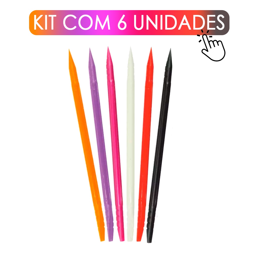 Kit 6un Palito Plástico Suporta 180c Para Unhas Santa Clara em Oferta na Shopee