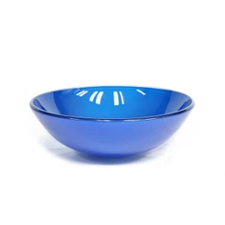 CUBA DE VIDRO REDONDA 31CM AZUL ESCURO