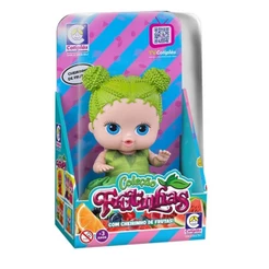 Brinquedos Boneca Coleção Frutinhas Limão com Cheirinho de Frutas Plástico Vinil 19cm Verde Cotiplas - 2512
