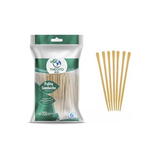 200un Palito Para Sanduiche Coquetel Petiscos De Madeira