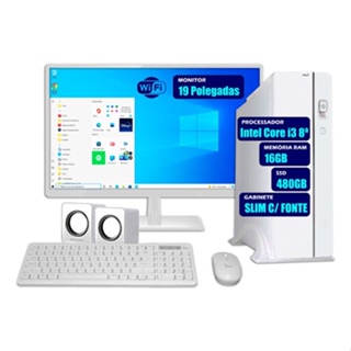 Computador Pc Slim I3 8ª 16gb Ram Ssd 480gb Tela 19 Wifi Kit em Oferta na Shopee