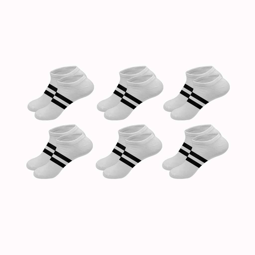 Kit 6 Pares de Meias Cano Curto Algodão Branca M5