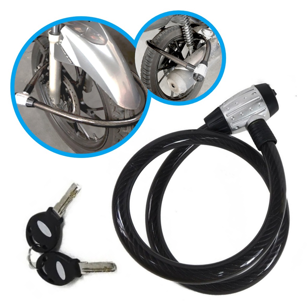 Cadeado Moto Antifurto Trava Cabo de Aço Articulada Pneus Estepes Portões Resistente em Oferta na Shopee