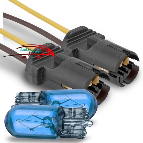Par Soquete Adaptador + Pingo Azul Farolete Fusca 1300 1500