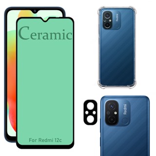 Kit Para Redmi 12C | Película Cerâmica 9D - Capa Anti Shock - Película da Câmera 3D