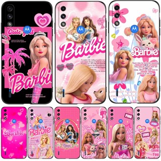 Estojo Para Motorola E7 power Capa Traseira Em Silicone Macio Moto E7i Protetor De Arte barbie Preto