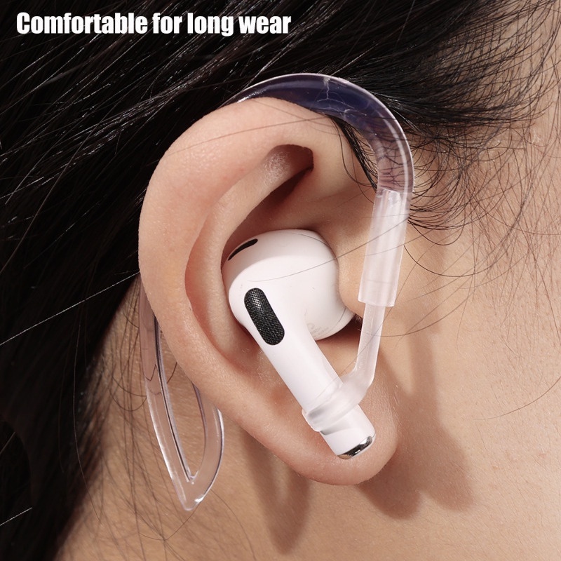 Gancho De Silicone Anti-Perda Para Fones De Ouvido/Transparente Compatível Airpods Apple 1 2 Generation/Sport Grips Loop Clip/Capa Protetora Bluetooth Queda