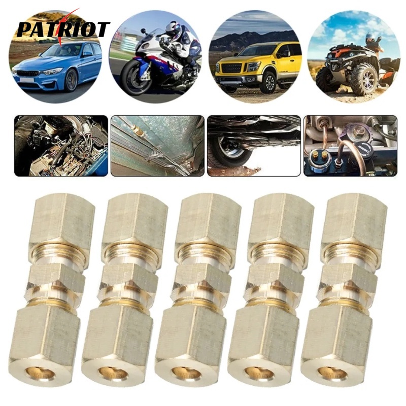 Juntas De Tubo De Compressão De Latão/De 3/16 " OD Conexões Para Tubos De Óleo/Acessórios De Reparo De Veículos Automotores/Conector De Linhas De Freio Hidráulico De Cobre