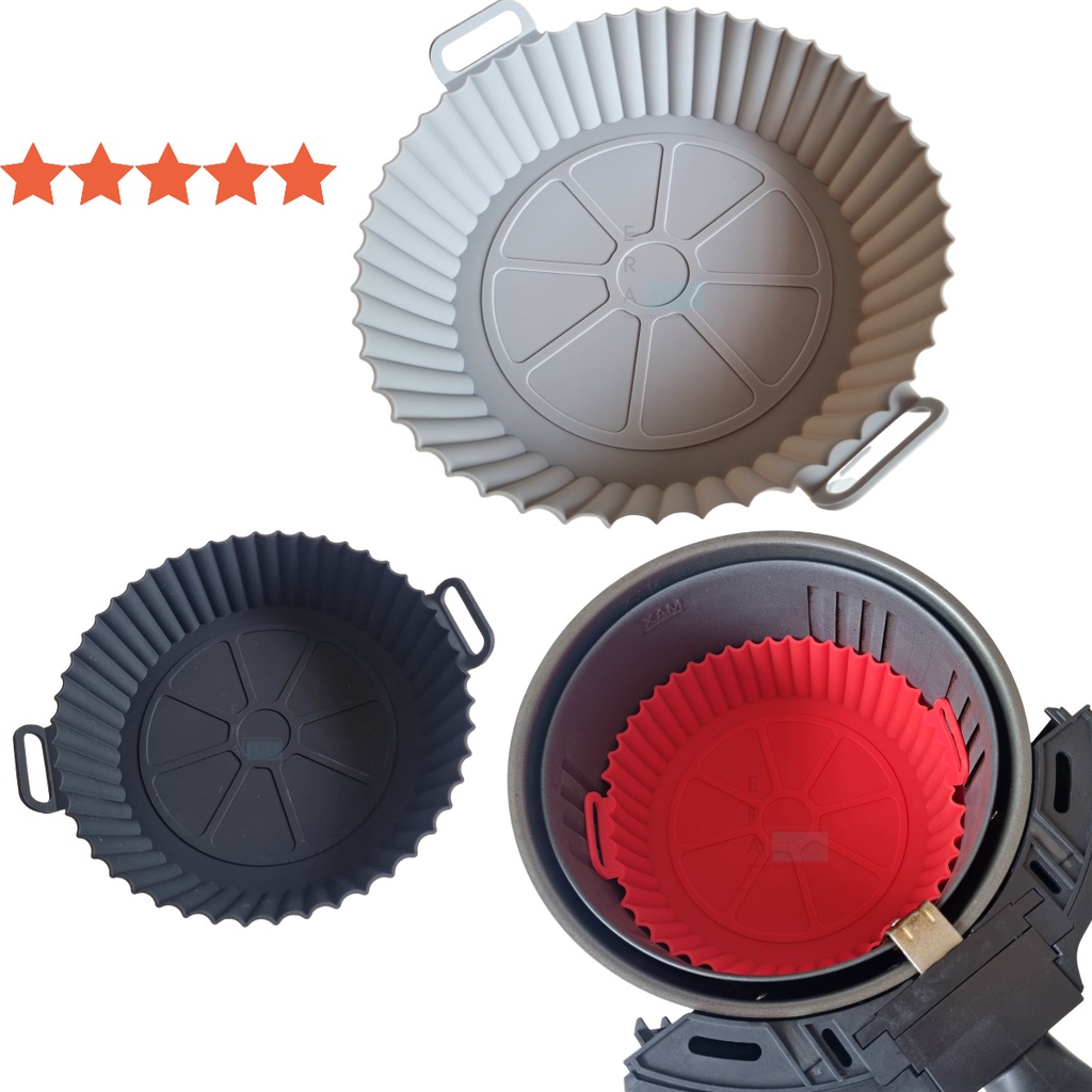 Cesto Forma de Silicone AirFryer 16 cm Protetor Antiaderente Cesta Fritadeira Bandeja Reutilizável Air Fry Air Fryer Airf
