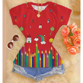 Tshirt feminina premium - Área da Educação - Vermelho