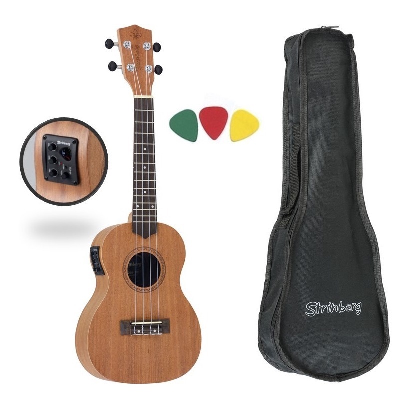 Ukulele Concert Strinberg Uk06ce Eletrico Afinador C/ Bag