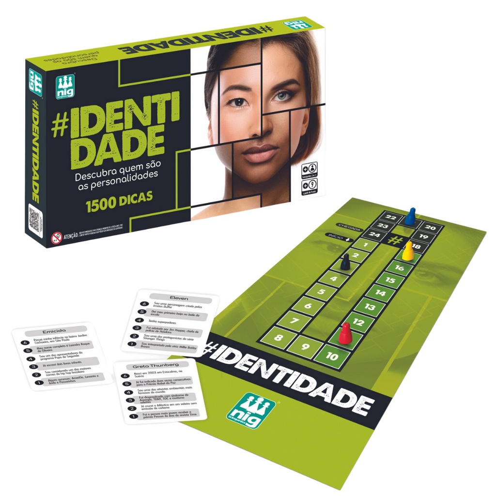 Jogo de Tabuleiro para família Identidade com 1500 dicas Lançamento Nig Brinquedos