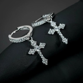Gótico Retro Elegante Seta Gótica Flecha Em Forma De Cruzada Lua Brincos De Dragão Totem Para Mulheres Homens Punk Hip-hop Tendência Punch Ear Buckle New Fashion Dazzling Crystal Earrings Jóias Acessórios