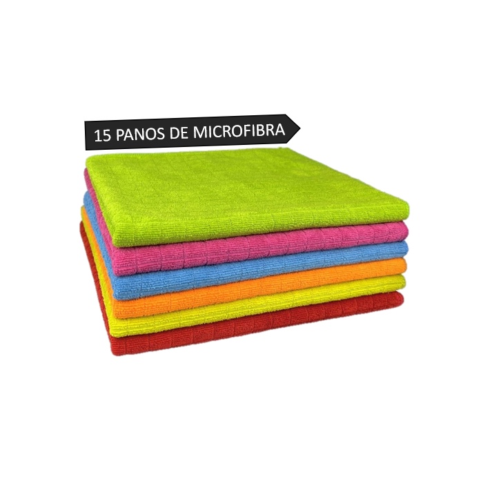 Kit 15 Flanela Microfibra Limpa Vidro Pia Pano Multiuso - Home & Living