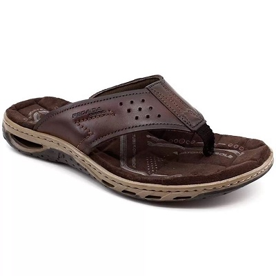 Chinelo Masculino de couro marca Pegada Pinhão Ref:131663-02
