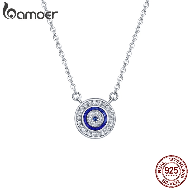Colar Bamoer Authentic 925 Sterling Silver Blue Eye SCN165 em Oferta na Shopee