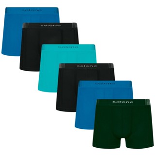 Kit com 6 Cuecas Infantil Boxer Sem Costura Microfibra Selene