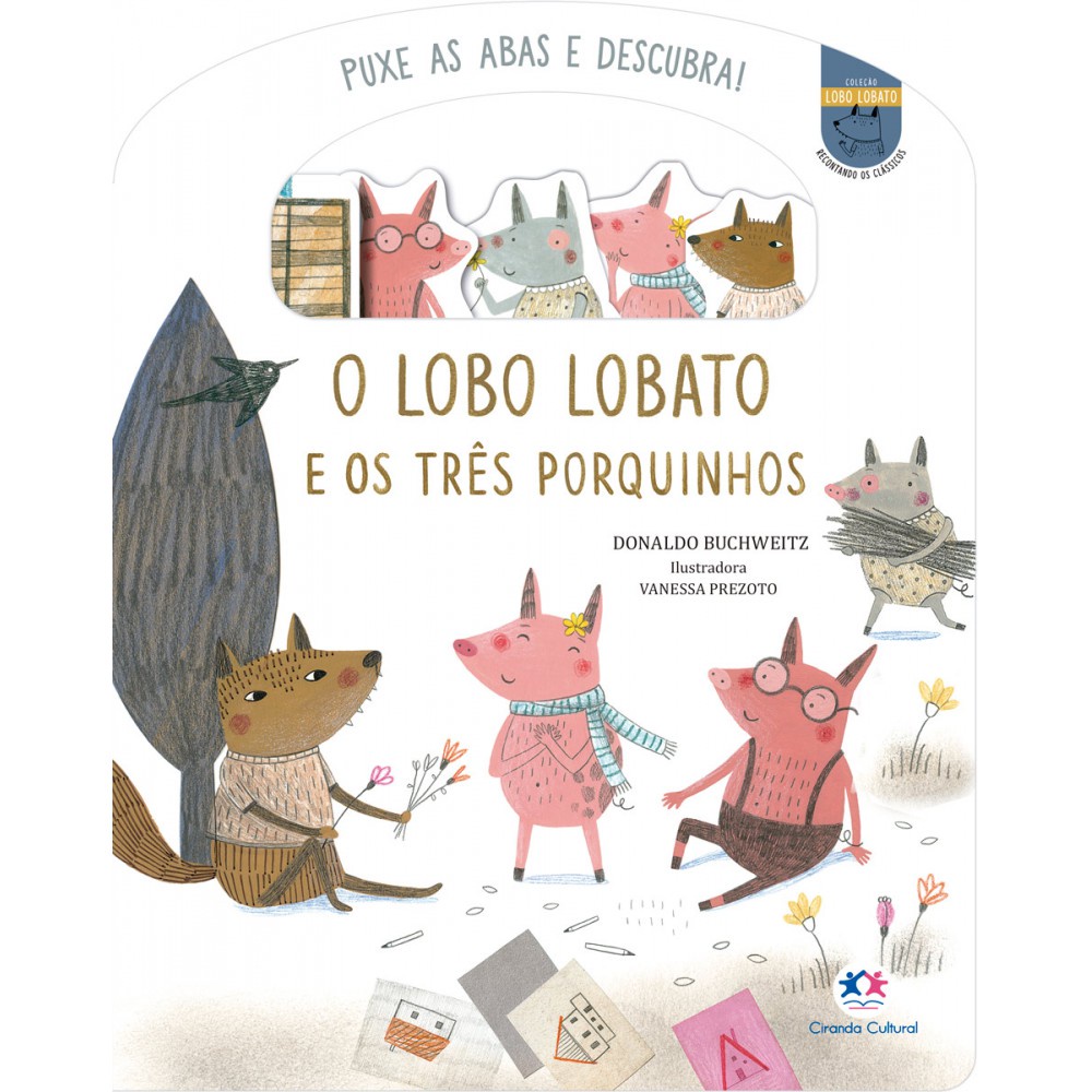 Livro Cartonado O lobo Lobato e os três porquinhos em Oferta na Shopee
