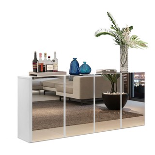 Aparador Buffet 4 Portas com Espelho Vegas Multimóveis V3558 em Oferta na Shopee