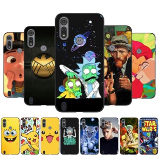 Para Motorola Moto E6S E6i Capa Protetora De Telefone Silicone Macia De Preto Tpu Tigre Bonito