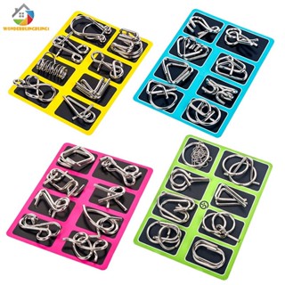 kit 8 Quebra Cabeça Metal 3d Enigma Desafio Steel Puzzle