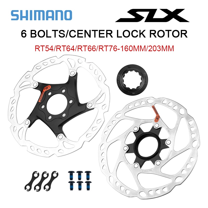 Shimano SLX Deore SM-RT76 RT66 RT64 RT54 Rotor De Freio A Disco 160mm 203mm 6 Parafusos Discos Bloqueio Central MTB Rotores Bicicleta Mountain Bike