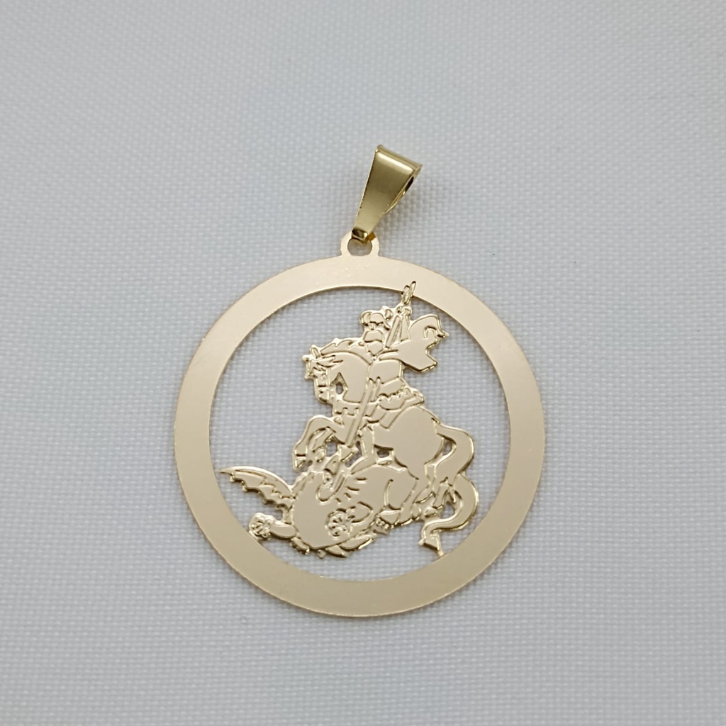 Pingente Com Garantia Banhado A Ouro De São Jorge Bijou Art