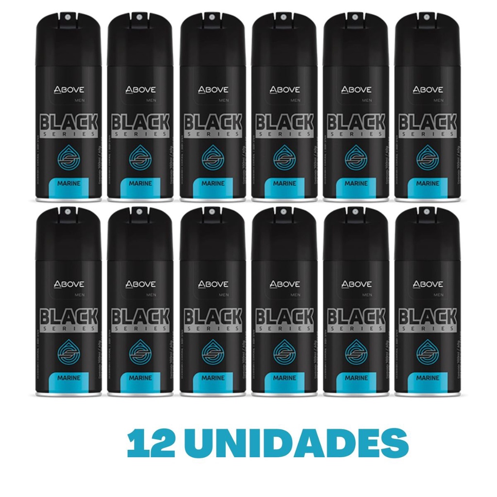 DESODORANTE CORPORAL SPRAY BLACK SERIES MARINE MASCULINO 12 UNIDADES