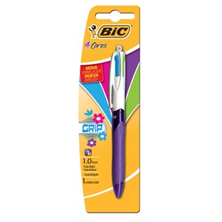Caneta esferográfica 4 Cores Grip Fashion Bic