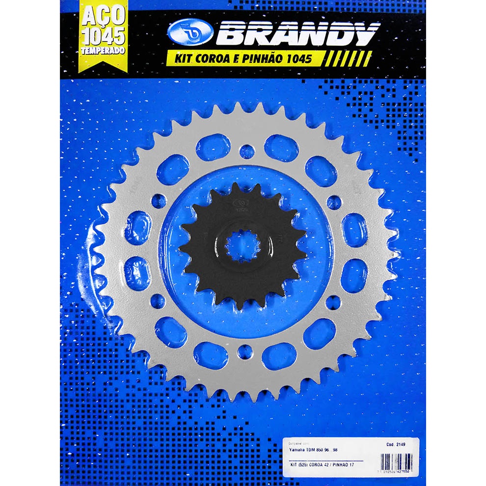Kit Relação para Moto Yamaha TDM 850 1996 até 1998 Sem Corrente - Brandy