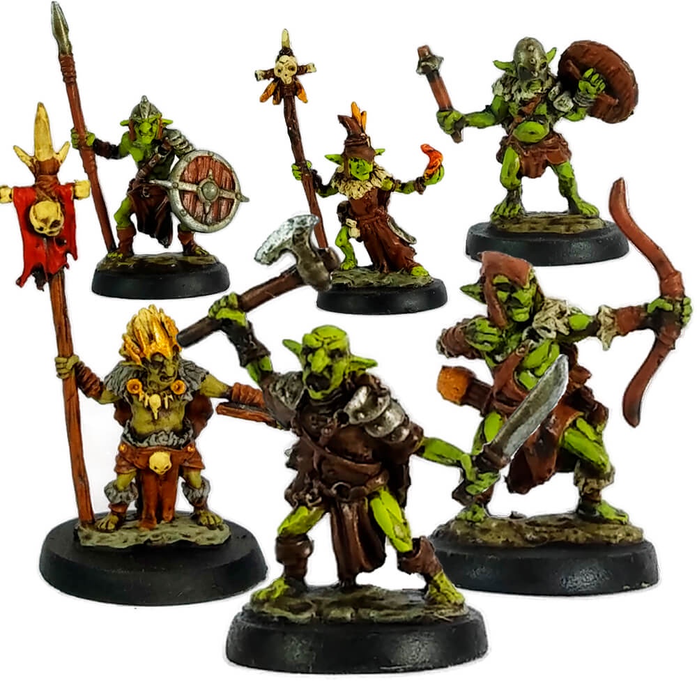 Miniatura RPG Goblin Monstro Minion Inimigo Metal Xamã Guerreiro Lanceiro Arqueiro D&D Pathfinder Tormenta