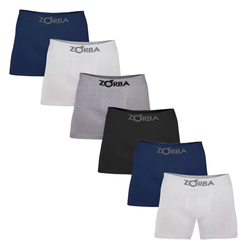 Kit 6 Cuecas Boxer Algodão Masculino Box Sem Costura Zorba