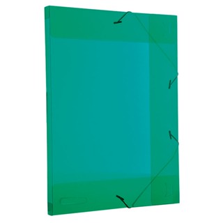 Pasta com aba elástico ofício lombo 20mm Line transparente verde 0255.T Dello