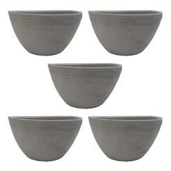 Kit 5 Vasos de Parede Cinza para Jardim Vertical 18x33