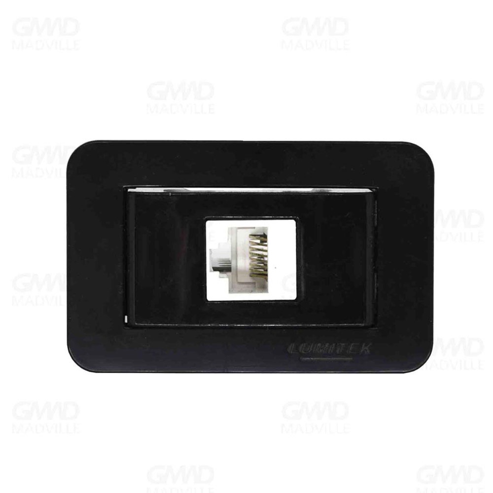 Tomada para Móveis para Cabo de Rede Rj45 Lumitek Tomada para Embutir em Móveis Preto e Branco