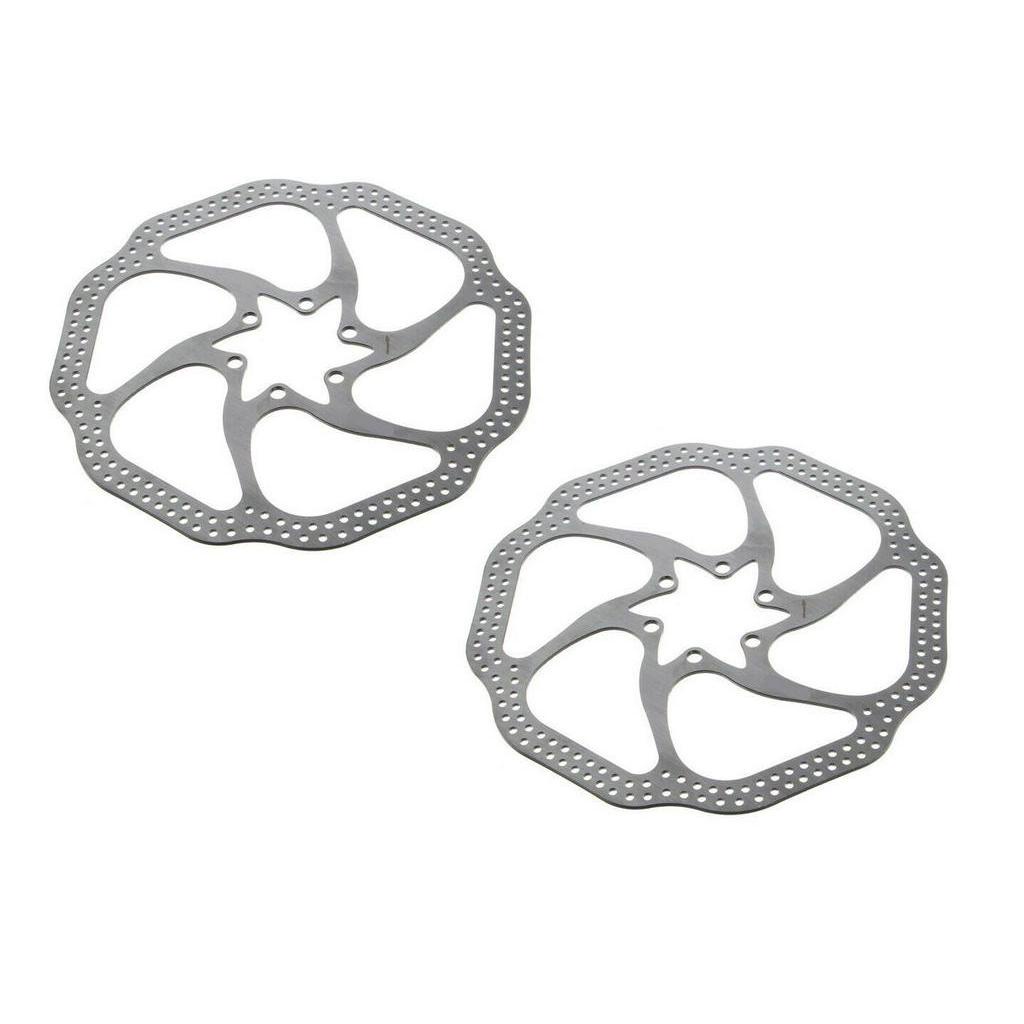 Par de Discos De Freio Rotor Absolute 160mm 6 Furos em Aço pra Bikes